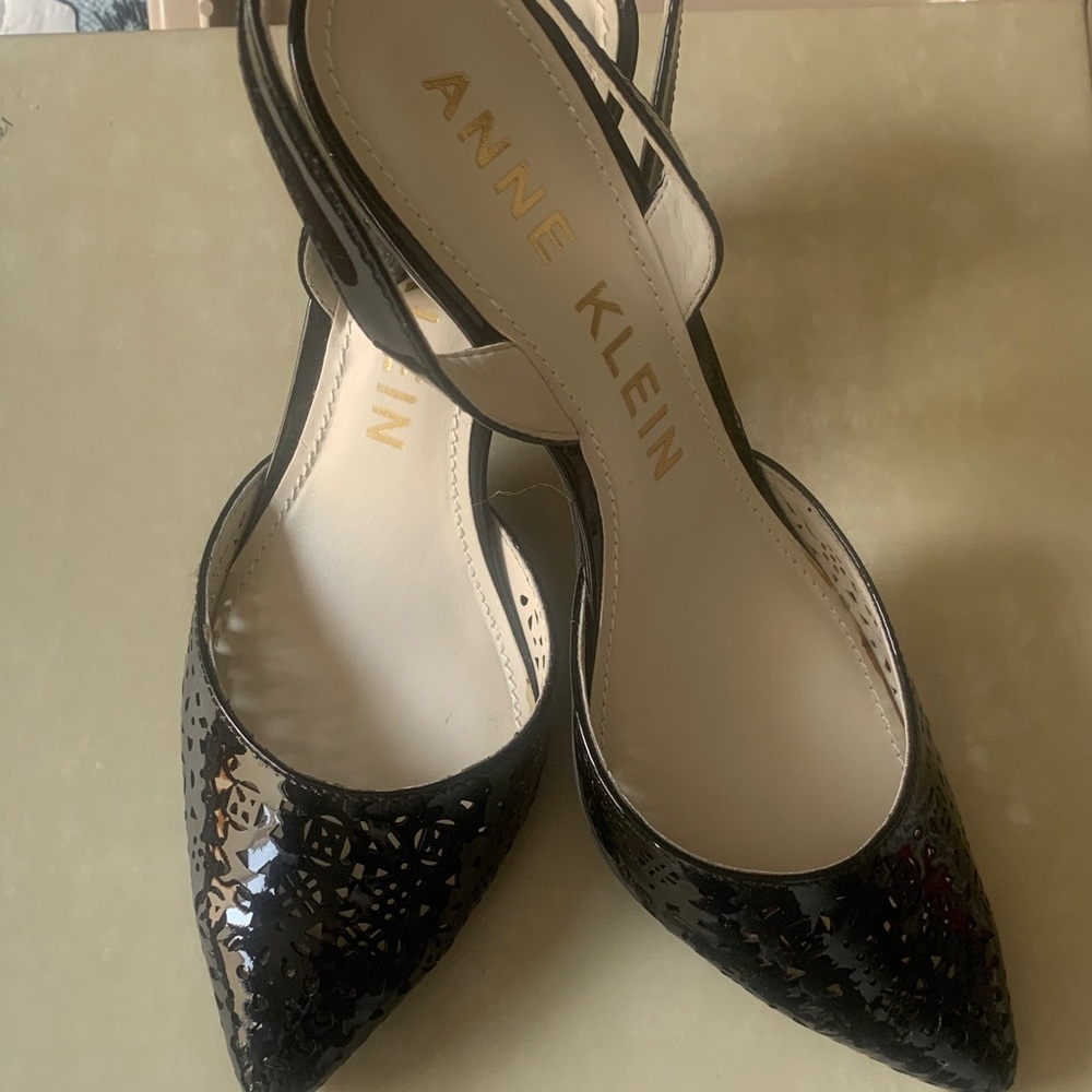 Anne Klein Black Cutout Heels